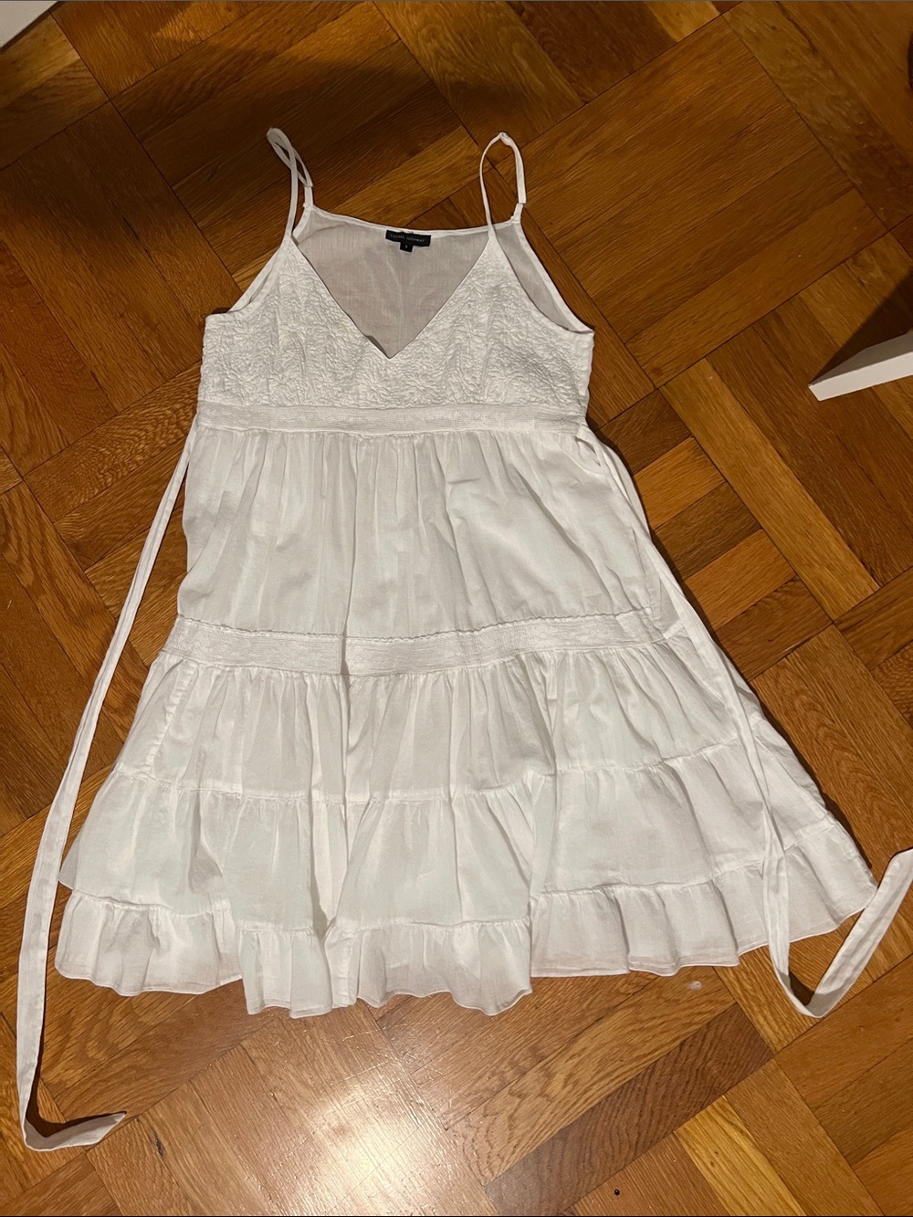 Karma Highway White Tiered Mini Dress, Size S - Picture 3 of 5